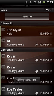 Press and hold the required email message until a pop-up menu is displayed.