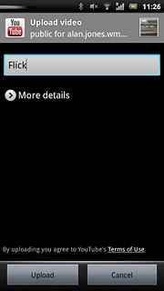 Key in text for the video clip.Press Upload.