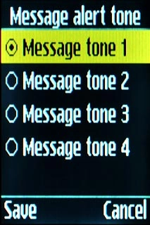 Highlight the different message tones and wait a moment to hear them.