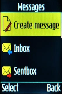 Scroll to Create message and press the Navigation key.