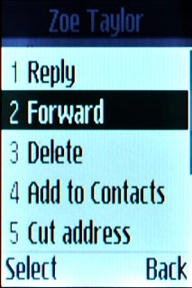 Scroll to Forward and press the Navigation key.
