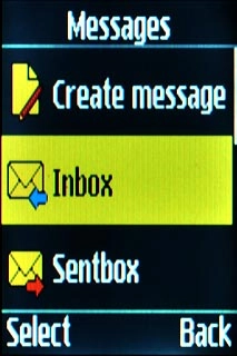 Scroll to Inbox and press the Navigation key.