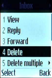 Scroll to Delete and press the Navigation key.