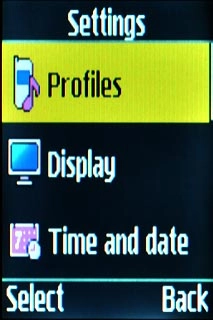 Scroll to Profiles and press the Navigation key.