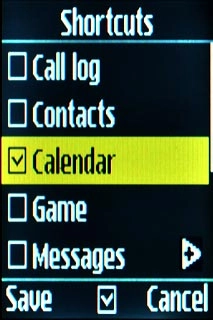 When the box next to a menu item is ticked (V), it's selected.