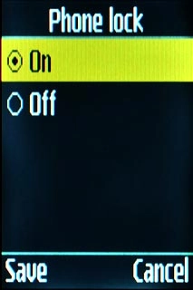 Highlight On or Off and press the Navigation key.