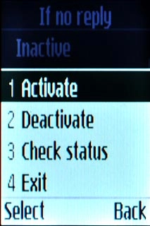 Scroll to Activate and press the Navigation key.The request is sent.