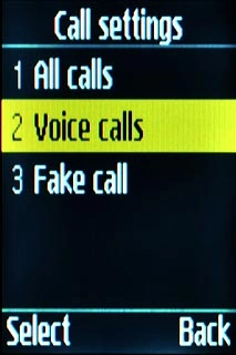 Scroll to Voice calls and press the Navigation key.