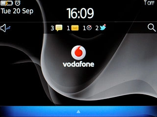 The alarm icon shows that the alarm is set.Further information:Set the alarm