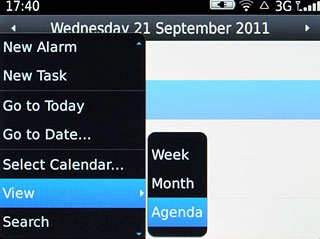 Press one of the following views (depending on the current view):Agenda