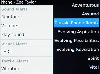 Press the required ring tone.