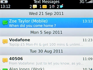 Press and hold the required text message until a pop-up menu is displayed.