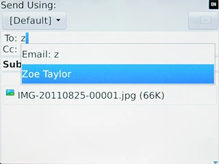 Press the required contact.Write text and subject for your email message.