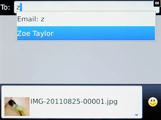 A picture message containing the picture or video clip is created.Key in the first letters of the required contact.Matching contacts are displayed.Press the required contact.