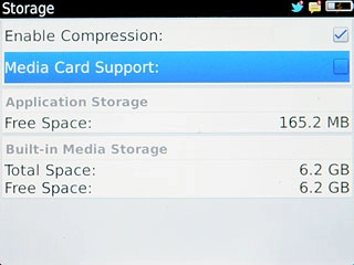 Press Media Card Support to activate use of memory card.