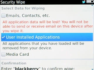 When the box next to the menu item is ticked (V), the selected data will be deleted.