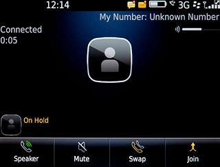 Your calls are displayed on a list and the call on hold is indicated by On Hold.