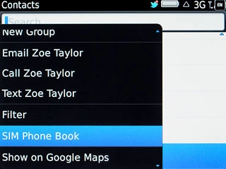 Press SIM Phone Book.
