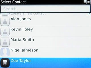 Press the required contact.The contact is saved on the selected key.