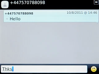 Press the text input field.Write the message.