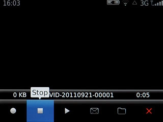 Press the stop icon to save the video clip.