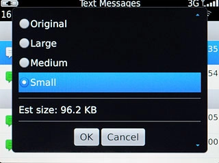 If you're sending a picture:If required, press the required resolution.