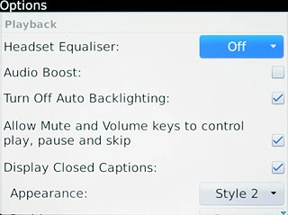Press Headset Equaliser.