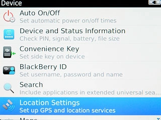 Press Location Settings.