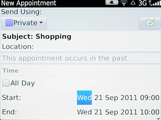 Press Start and End and follow the instructions on the display to select start and end time.Follow the instructions on the display to key in further information.