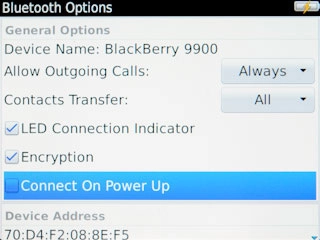Press the menu item to turn the function on of off.