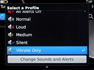 To turn off vibration:Press another profile than Vibrate Only.