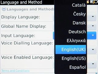 Press the required language.