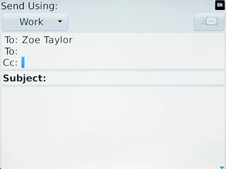 Press the field next to Cc or To and key in the required email address.