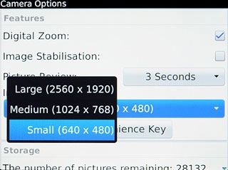 Press the required resolution.