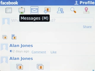 Press the messages icon.