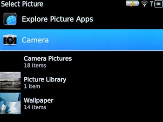 To upload a new picture:Press Camera.