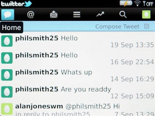 Press the status updates icon.