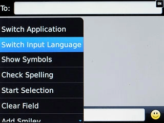 Scroll to Switch Input Language and press the Navigation key.