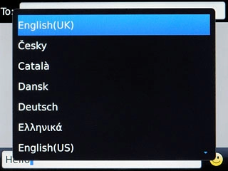 Highlight the required language and press the Navigation key.
