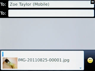 Press the text input field.Write the text for your picture message.