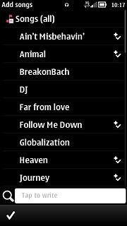When the box next to an audio file is ticked (V), it's selected.