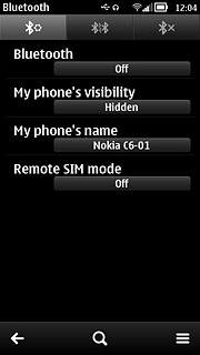 Press Bluetooth to select On.