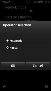 Press Manual.Your phone searches for networks within range.A list of available networks will show on your display.