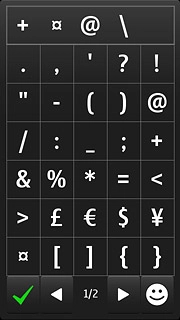 Press arrow right to see more symbols.