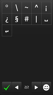 Press the required symbol.