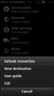 Press New destination.Key in MMS 