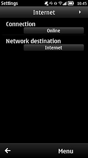 Press Network destination.