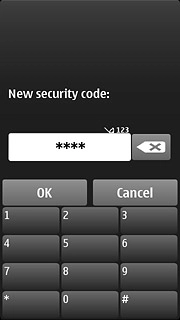 Key in a new phone lock code and press OK.