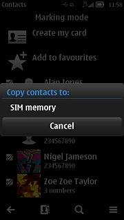Press SIM memory.