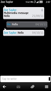 Press the text input field.Write the required text.
